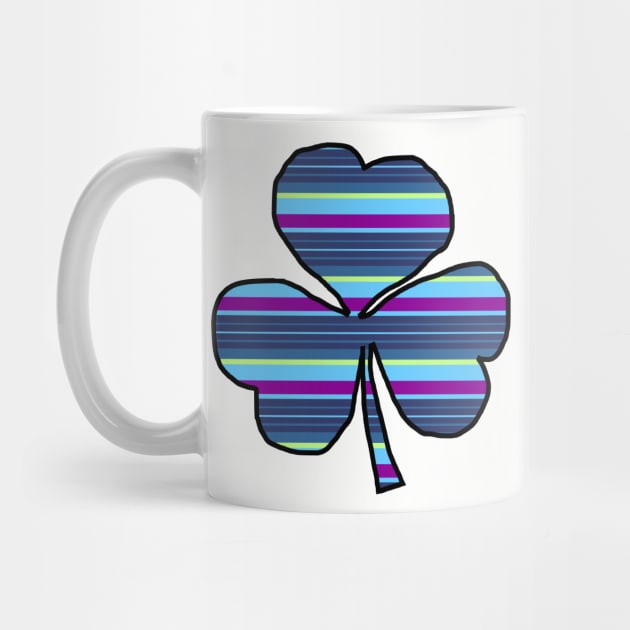 Shamrock Blue Stripes for St Patricks Day by ellenhenryart